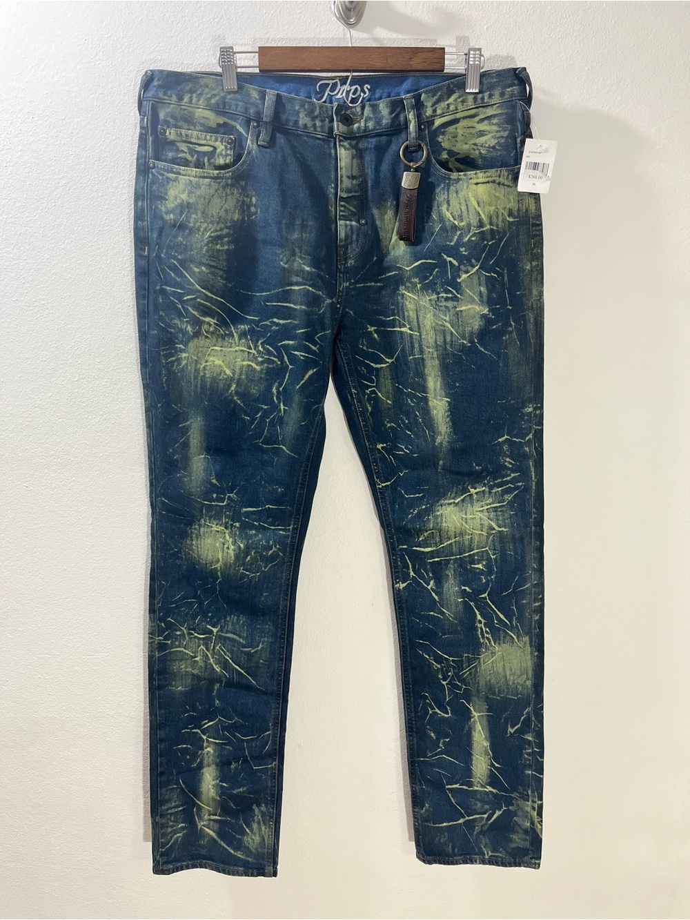 PRPS Demon Miki Slim Straight Stretch Mens Jeans Blue Size 36x33 $268